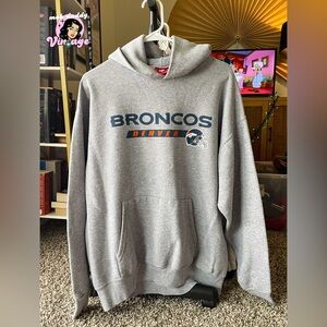 Denver Broncos Gray Pullover Hoodie Sweatshirt